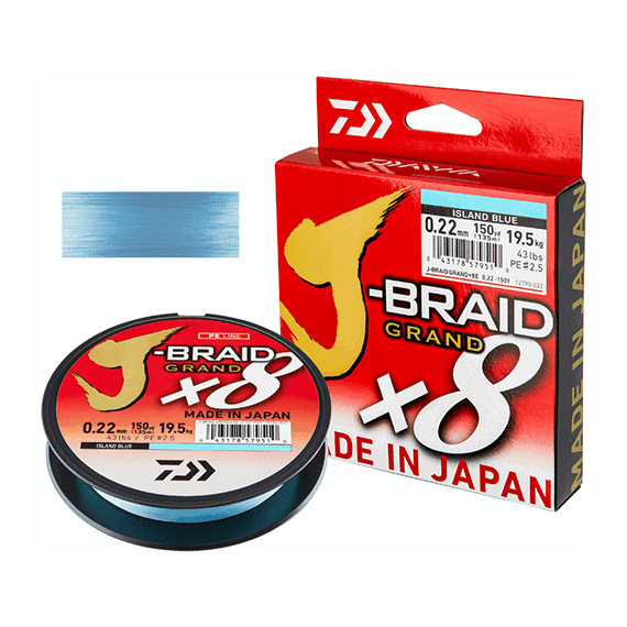 Fir Textil Daiwa J-Braid Grand X8 135m 0.06mm-0.18mm Island Blue - - Roveli