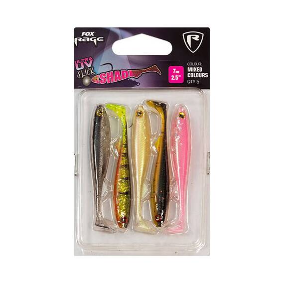 Shad Fox Rage Slick Shad UV Mixed Colours 7cm (5buc/blister) - - Roveli