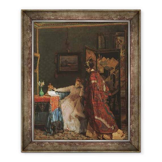 Tablou inramat - Alfred Emile Stevens - Vizita - - Roveli