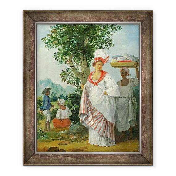 Tablou inramat - Agostino Brunias - West indian Creola Femeie cu ei negru servitor - - Roveli