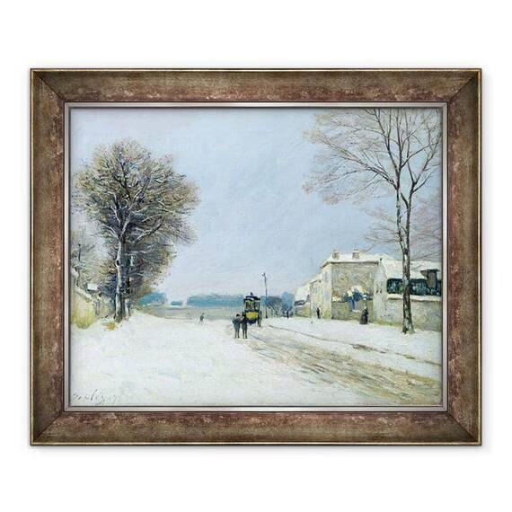 Tablou inramat - Alfred Sisley - Iarna, efect de zapada - - Roveli