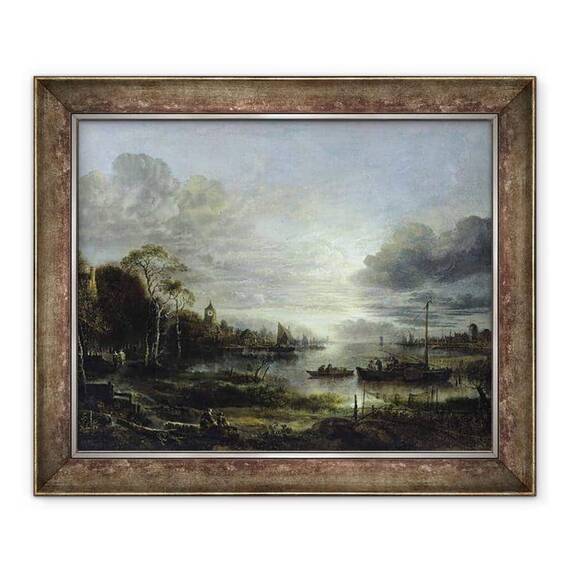Tablou inramat - Aert van der Neer - Peisaj in lumina lunii - - Roveli