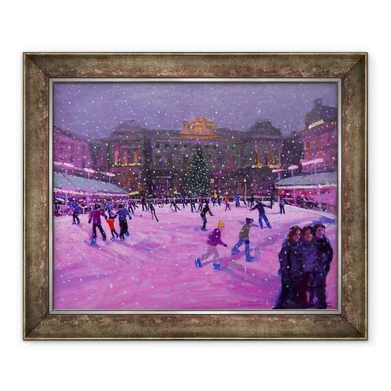 Tablou inramat - Andrew Macara - Patinaj de Craciun - - Roveli
