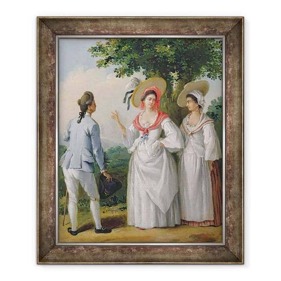 Tablou inramat - Agostino Brunias - Free West Indian Creoles in rochie eleganta - - Roveli