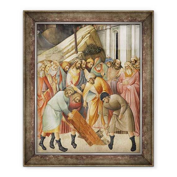 Tablou inramat - Agnolo Gaddi - Regele Solomon ingropand una dintre grinzile crucii - - Roveli