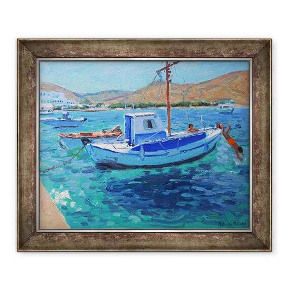 Tablou inramat - Andrew Macara - Barci de pescuit - - Roveli