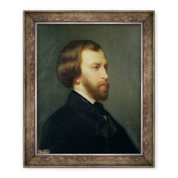 Tablou inramat - Charles Landelle - Portretul lui Alfred de Musset 1810-57 - - Roveli