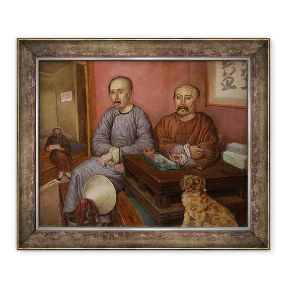 Tablou inramat - Carl Peter Mazer - Comercianti chinezi - - Roveli