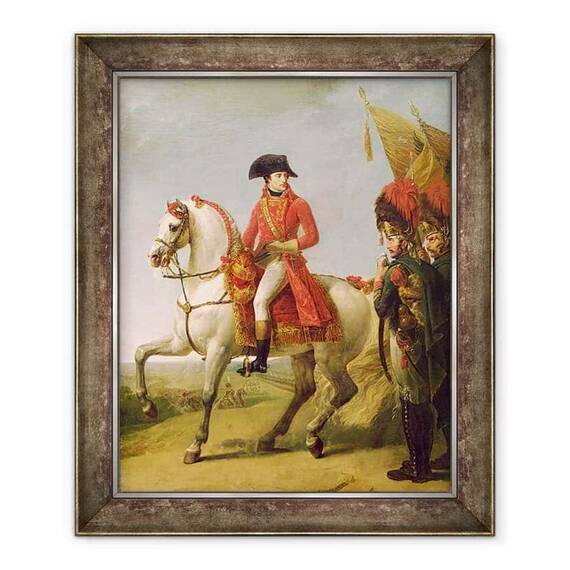 Tablou inramat - Baron Antoine Jean Gros - Napoleon Bonaparte 1769-1821 Primul consul, revizuirea trupelor sale dupa batalia de la Marengo - - Roveli