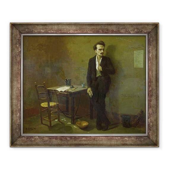 Tablou inramat - Armand-Desire Gautier - Henri Rochefort 1831-1913 in inchisoarea Mazas - - Roveli