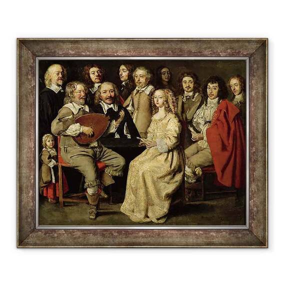 Tablou inramat - Antoine Le Nain - Reuniunea muzicala - - Roveli