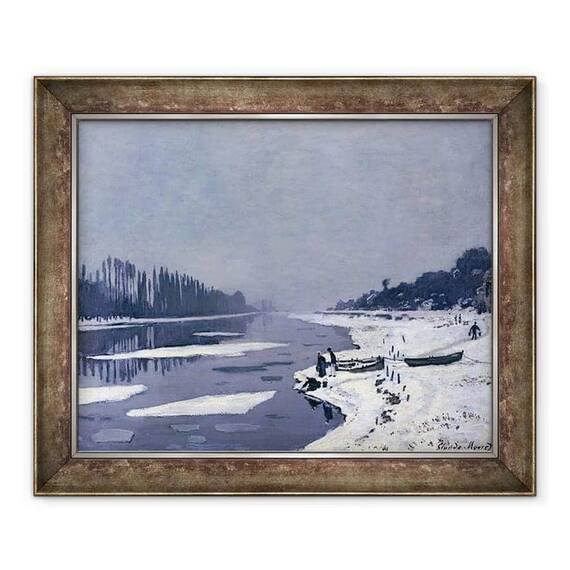 Tablou inramat - Claude Monet - Placile de gheata pe Sena la Bougival - - Roveli