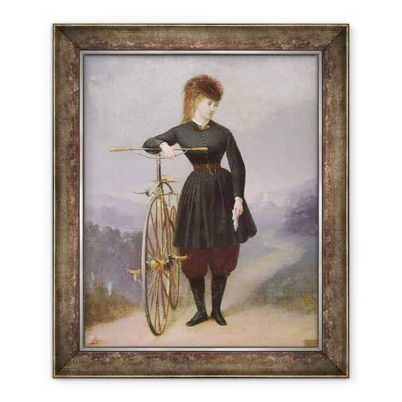 Tablou inramat - Betinet - Blanche dAntigny 1840-74 si Velocipedul ei - - Roveli