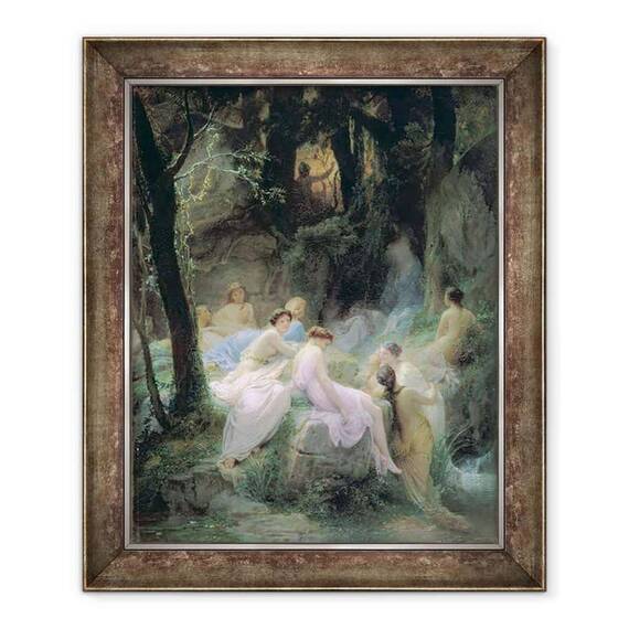 Tablou inramat - Charles Francois Jalabert - Nimfe Ascultand cantecele lui Orfeu - - Roveli