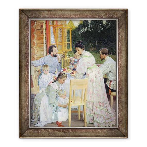Tablou inramat - Boris Mikhailovich Kustodiev - Pe terasa - - Roveli