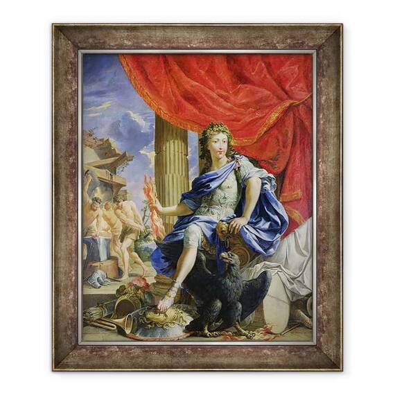 Tablou inramat - Charles Poerson - Ludovic al XIV-lea 1638-1715 ca Jupiter cucerirea Frondei - - Roveli