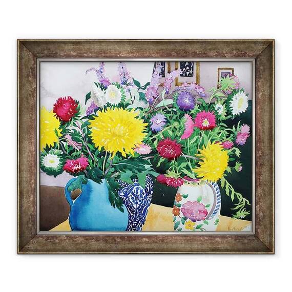 Tablou inramat - Christopher Ryland - Interior cu Asters - - Roveli