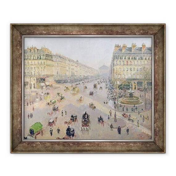 Tablou inramat - Camille Pissarro - Avenue de LOpera, Paris, Lumina soarelui, Dimineata de iarna - - Roveli