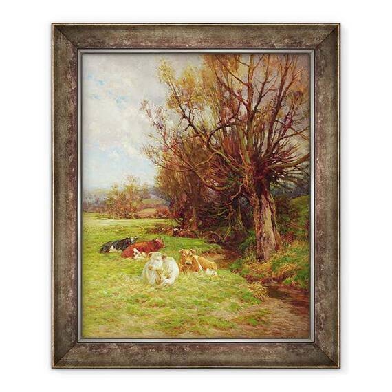 Tablou inramat - Charles James Adams - Pasunat bovine - - Roveli