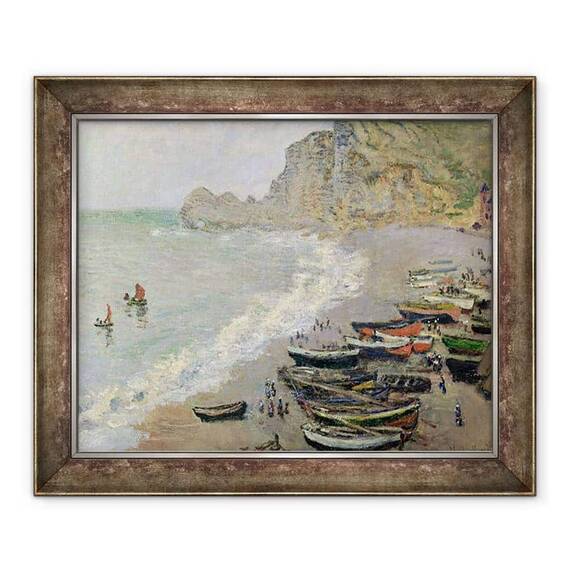 Tablou inramat - Claude Monet - Etretat, plaja si Porte dAmont - - Roveli