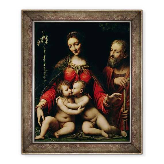 Tablou inramat - Bernardino Luini - Sfanta familie cu pruncul Sf. Ioan - - Roveli