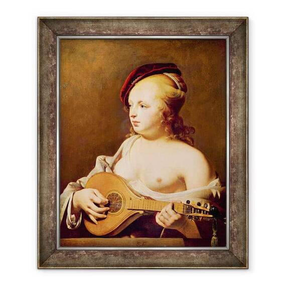 Tablou inramat - Cesar Boetius van Everdingen - Jucatorul Cittern - - Roveli