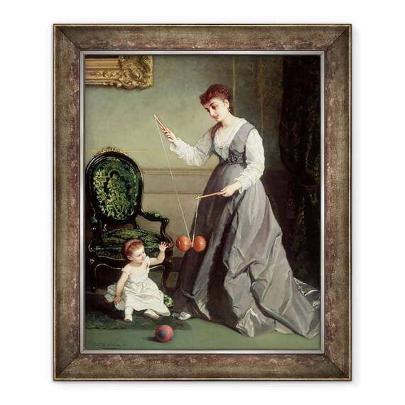 Tablou inramat - Cesare Felix dell' Acqua - inger si Diavol sau Jucand Diabolo - - Roveli