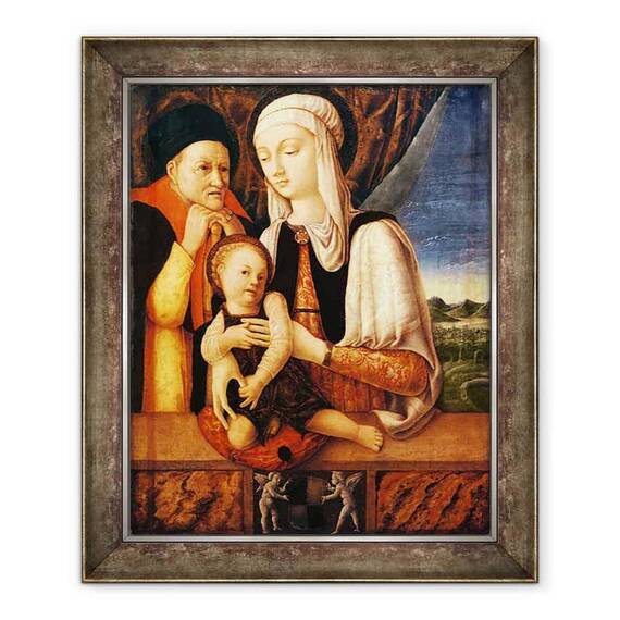 Tablou inramat - Antonio Vivarini - Sfanta familie stema Barbarei de Brandeboug, Ducesa de Mantua - - Roveli
