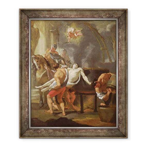Tablou inramat - Charles Le Brun - O schita a Martiriului Sfantului Ioan Evanghelistul, 1641 - - Roveli