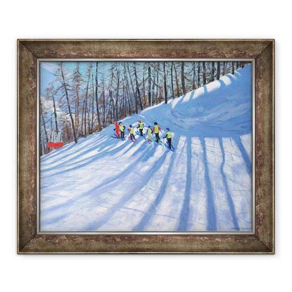 Tablou inramat - Andrew Macara - Lectie de schi, Tignes, Franta - - Roveli