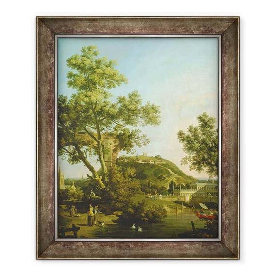 Tablou inramat - Canaletto - English Peisaj Capriccio cu un palat - - Roveli