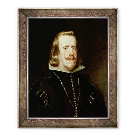 Tablou inramat - Diego Rodriguez de Silva y Velazquez - Filip al IV-lea 1605-65 al Spaniei - - Roveli