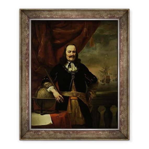 Tablou inramat - Ferdinand Bol - Michiel de Ruyter in calitate de locotenent-amiral - - Roveli
