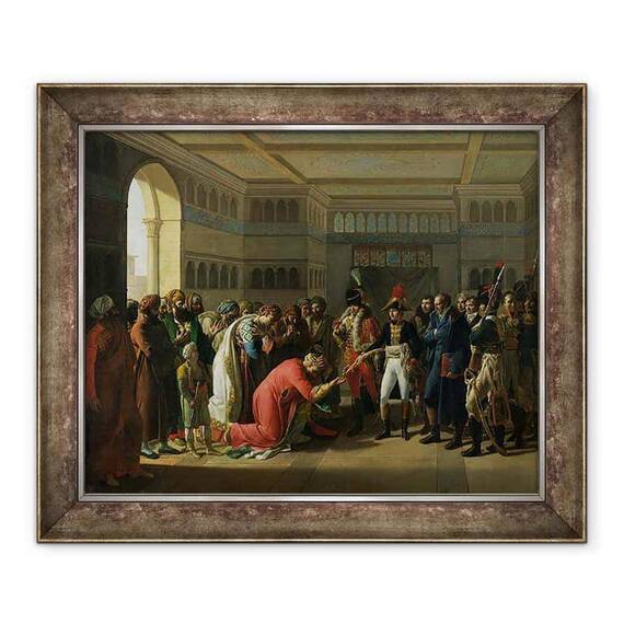 Tablou inramat - Francois Henri Mulard - Generalul Bonaparte dand o sabie sefului militar al Alexandriei, iulie 1798 - - Roveli