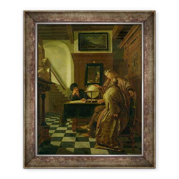 Tablou inramat - Cornelis de Man - Geografi la locul de munca - - Roveli
