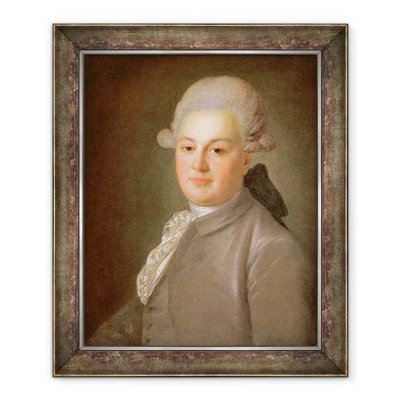 Tablou inramat - Fedor Stepanovich Rokotov - Portretul Senatorului Contele Artemy Vorontsov 1748-1813 - - Roveli