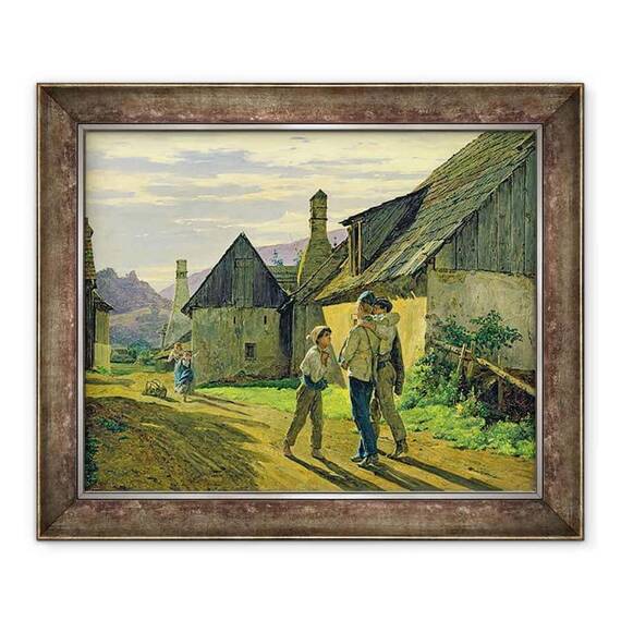 Tablou inramat - Ferdinand Georg Waldmuller - Venind acasa din razboi - - Roveli