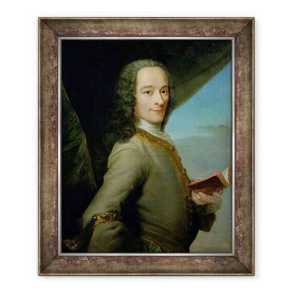 Tablou inramat - Scoala Franceza - Portretul Tanarului Voltaire 1694-1778 - - Roveli