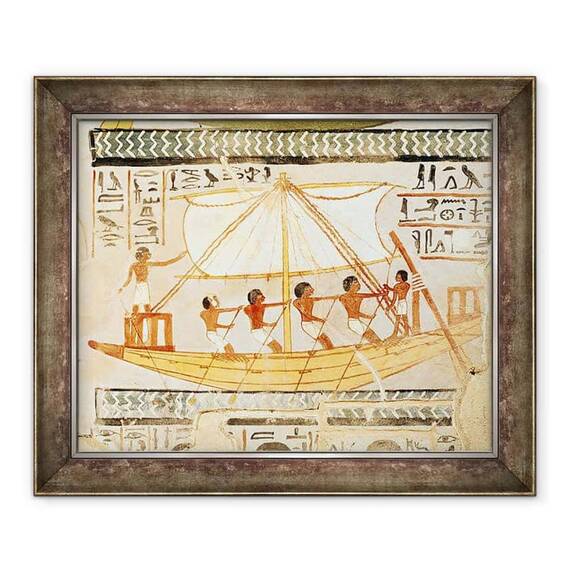 Tablou inramat - Egyptian 18th Dynasty - Barci de pe Nil, de la mormantul lui Sennefer - - Roveli