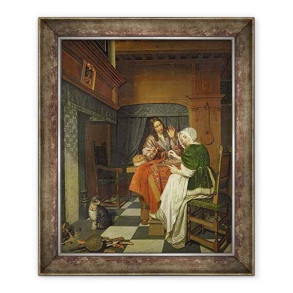 Tablou inramat - Cornelis de Man - Jucatorii de sah - - Roveli