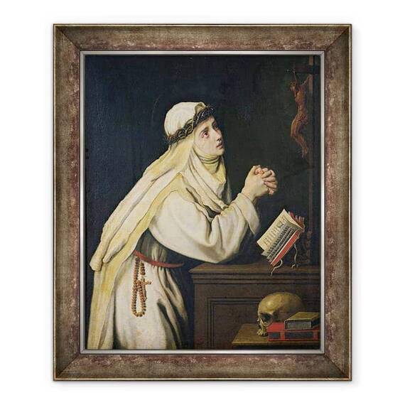 Tablou inramat - Cristofano Allori - Sfanta Ecaterina de Siena 1347-80 dupa o pictura de Francisco Zurbaran 1598-1664 - - Roveli