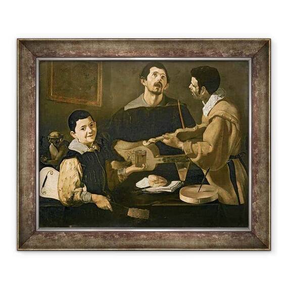 Tablou inramat - Diego Rodriguez de Silva y Velazquez - Trei muzicieni - - Roveli