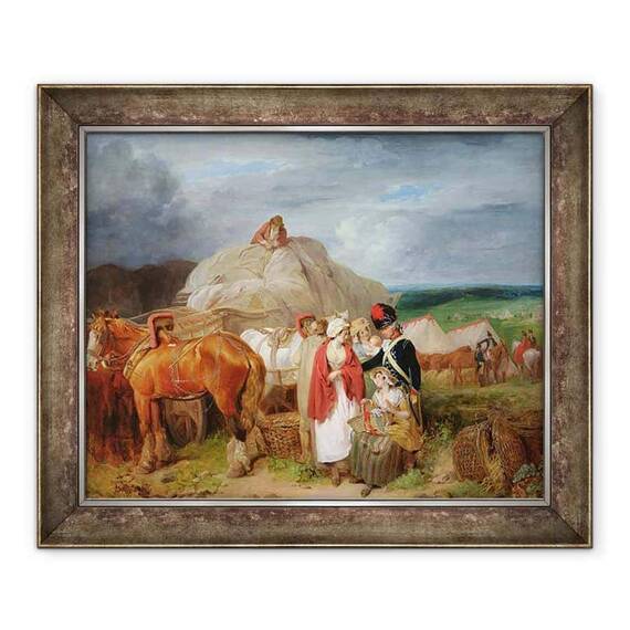Tablou inramat - Francis Wheatley - Soldat cu femei de tara care vand panglici langa o tabara militara - - Roveli
