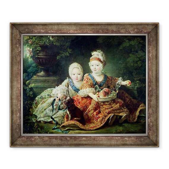 Tablou inramat - Francois-Hubert Drouais - Louis de France 1754-93 duce de Berry si Louis de France 1755-1824 conte de Provence, viitorii regi Ludovic al XVI-lea si Ludovic al XVIII-lea - - Roveli