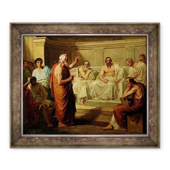 Tablou inramat - Fortune Joseph Seraphin Layraud - Sofocle Acuzat de fiii sai - - Roveli