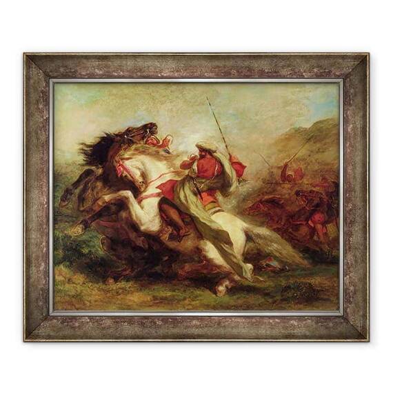 Tablou inramat - Ferdinand Victor Eugene Delacroix - Coliziunea Calaretilor mauri - - Roveli