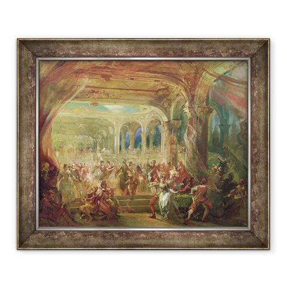 Tablou inramat - Scoala Franceza - Balul la Opera de Paris in timpul celui de-al doilea imperiu - - Roveli