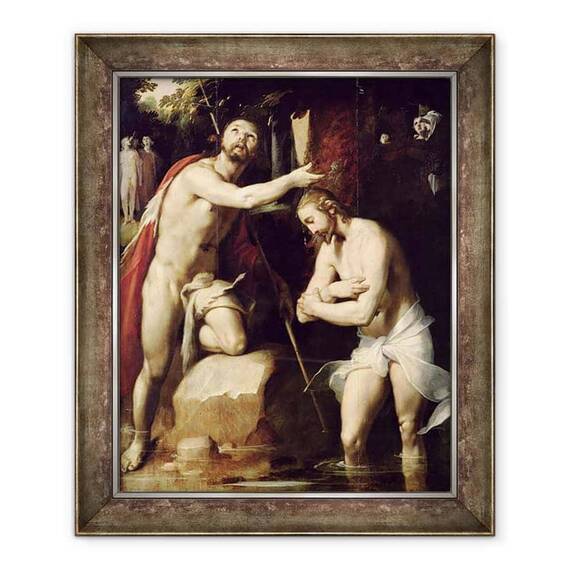 Tablou inramat - Cornelis Cornelisz. van Haarlem - Botezul lui Hristos - - Roveli