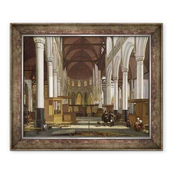 Tablou inramat - Emanuel de Witte - Interiorul bisericii - - Roveli