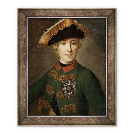 Tablou inramat - Fedor Stepanovich Rokotov - Portretul tarului Petru III 1728-62 - - Roveli